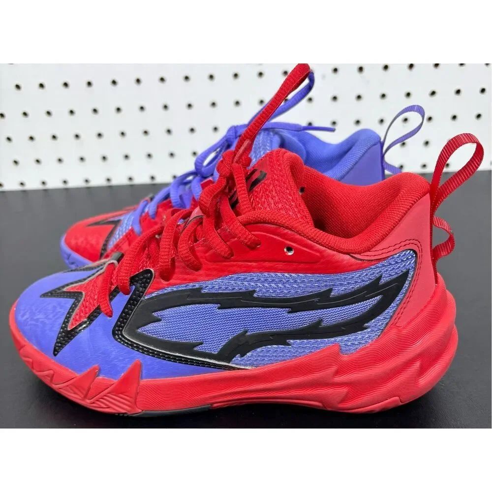 Puma boys size 4 Y Scoot Zeros Pred Basketball Dark Amethyst/Red